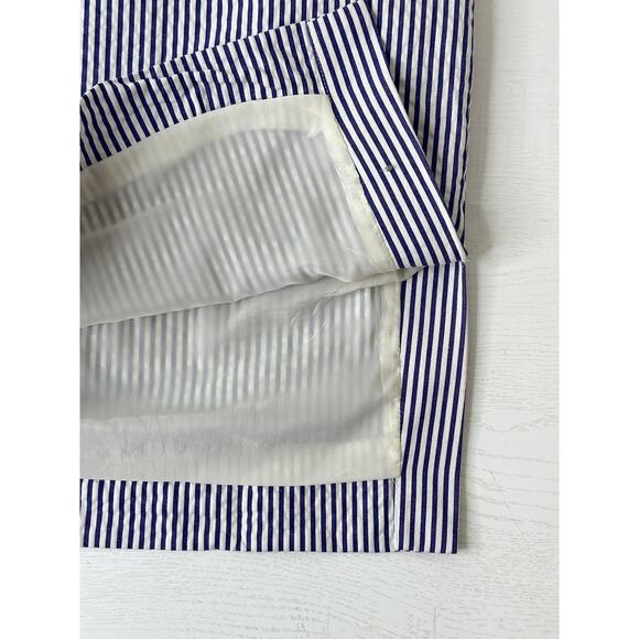 J. Crew Knee Length Pencil Skirt Blue White Seersucker Striped Preppy Summer 2 - Picture 4 of 10